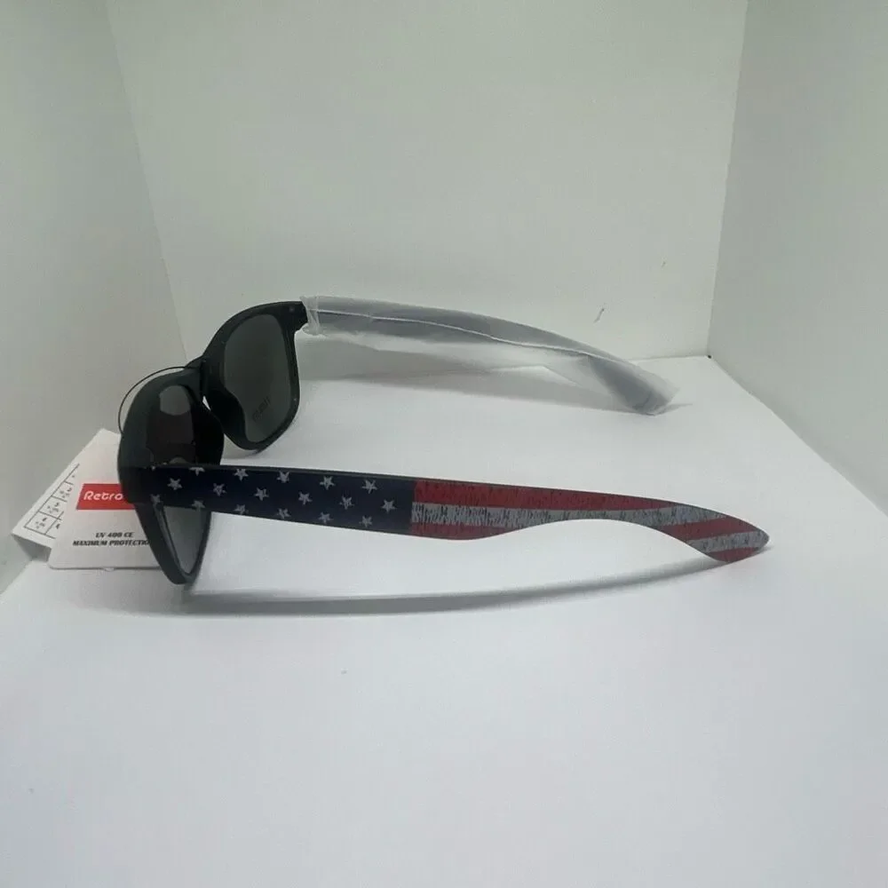 Retro Optix American Flag Sunglasses Mirrored Lens UV400 Protection